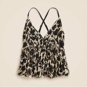J. Crew Black and White Floral Camisole